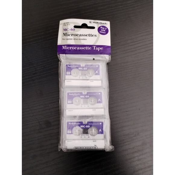 RadioShack MC-60 Microcassettes - Package of 3 NEW - Picture 1 of 3